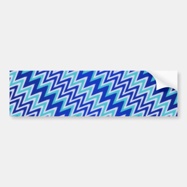 Cute aqua blue zigzag rand bildekal (Framsidan)