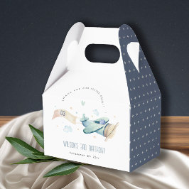 Cute Aqua Grönt Blue Flygplan Cloud Heart Birday Presentaskar