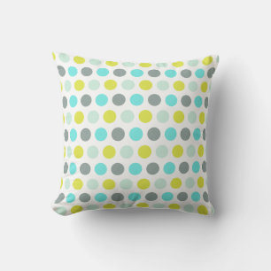 Cute Aqua Mint Blue Gult Polka Dot Mönster Kudde