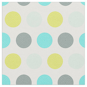 Cute Aqua Mint Blue Gult Polka Dot Mönster Tyg