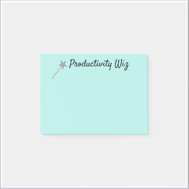 Cute Aqua Productivity Wiz Post IT Notes Post-it Block (Skapare uppladdad)