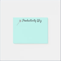 Cute Aqua Productivity Wiz Post IT Notes