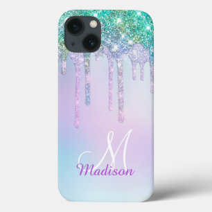 Cute Aqua Turcos Unicorn Glitter Drives monogram