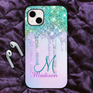 Cute Aqua Turcos Unicorn Glitter Drives monogram