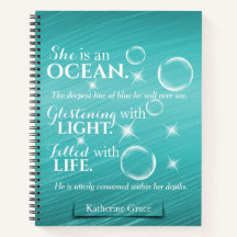 Cute Aquamarine Teal Ocean Thated Poetry