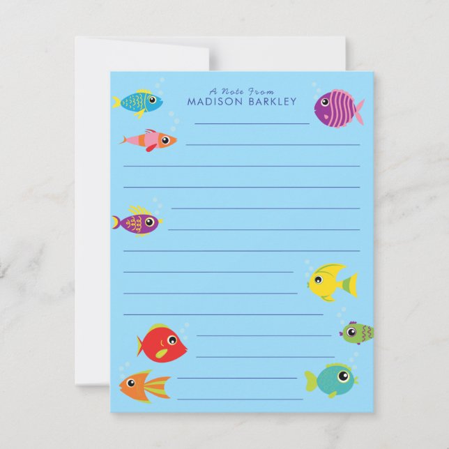 Cute Aquarium Fish Barn - platta stationskort Tack Kort (Framsida)