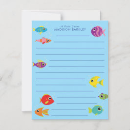 Cute Aquarium Fish Barn - platta stationskort Tack Kort