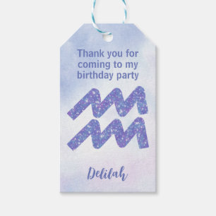 Cute Aquarius Astrology-skylt Anpassningsbar Birth Presentetikett