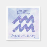 Cute Aquarius Lila Astrology-Födelsedagsfest
