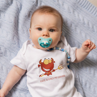 Cute är bara min Cover Red Djävulen Tecknad Tee