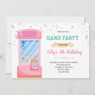 Cute Arcade Party-inbjudan Inbjudningar