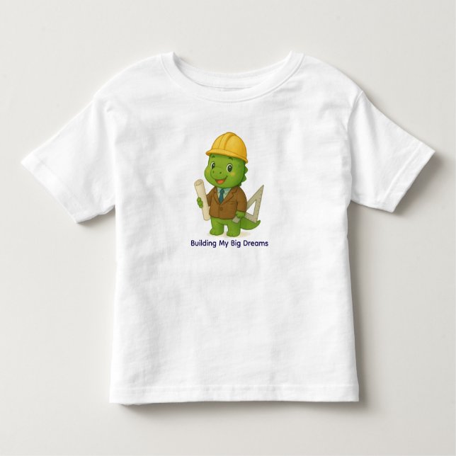 Cute Architect Dinosaur – Dino Jobs T Shirt (Framsida)