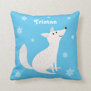 Cute Arctic Fox Snowflake-Barn Kudde