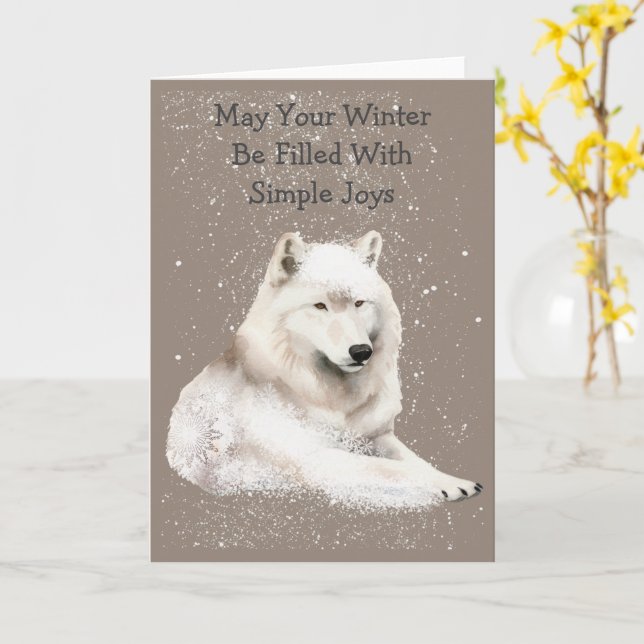 Cute Arctic Pals Snowy Winter Greeting Card Kort (Gul blomma)
