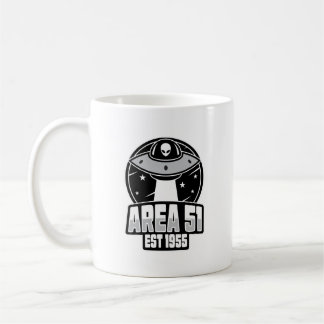 Cute Area 51 Alien Spacehip Retro Kaffemugg