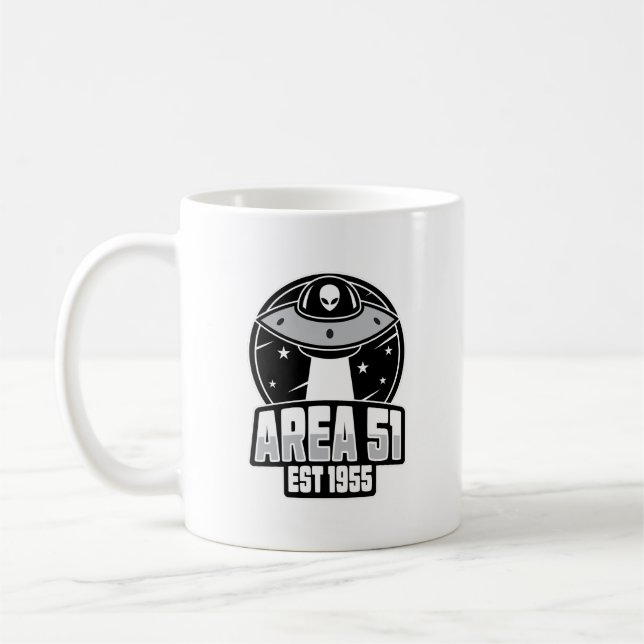 Cute Area 51 Alien Spacehip Retro Kaffemugg (Vänster)