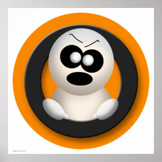 Cute Arg Ghost Orange Halloween Poster