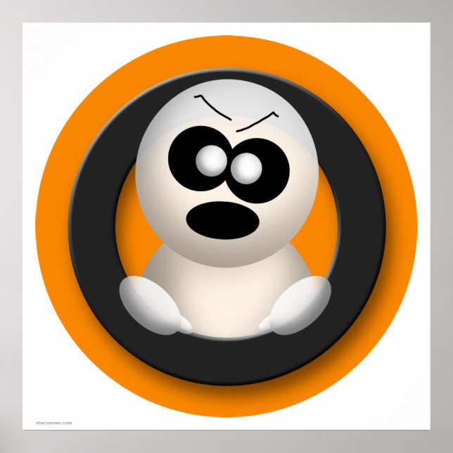 Cute Arg Ghost Orange Halloween Poster (Framsidan)