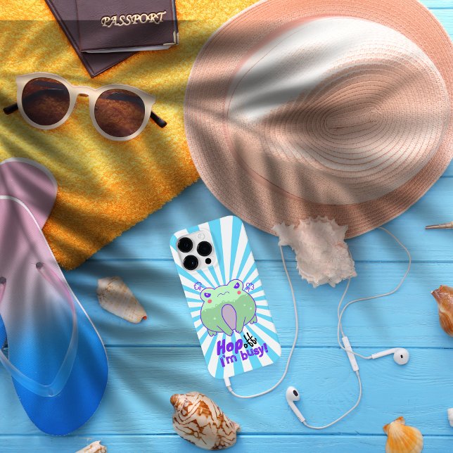 Cute arg groda kawaii med stjärngåva till henne (Cute and sassy Kawaii Style Angry Frog for girls saying hop off, I'm busy)