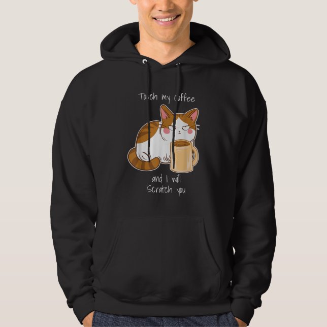 Cute Arg Kaffe måndag Kaffein Hoodie (Framsida)