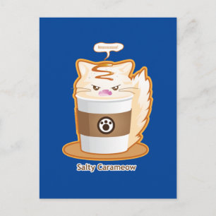 Cute Arg Saltat karamellkaffe Kattunge Vykort