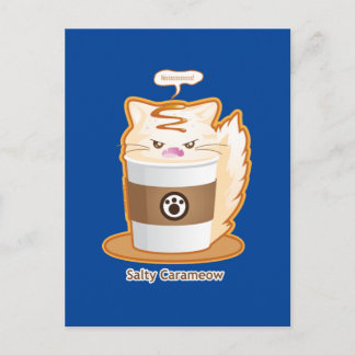 Cute Arg Saltat karamellkaffe Kattunge Vykort