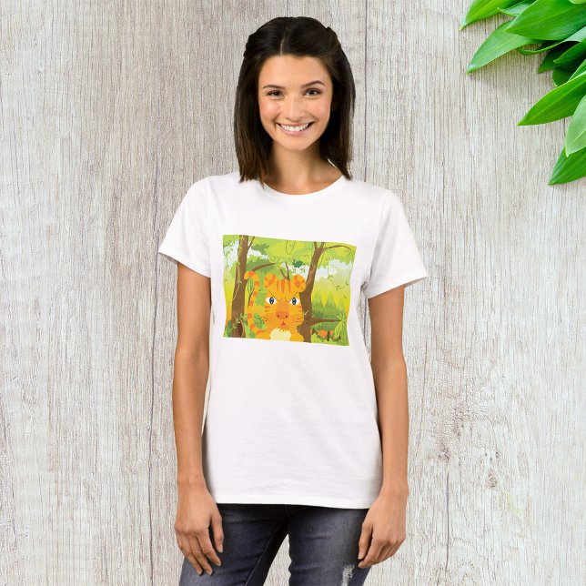 Cute Arg Tiger Tecknad i Jungle T Shirt (Skapare uppladdad)