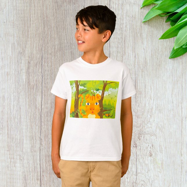 Cute Arg Tiger Tecknad i Jungle T Shirt (Skapare uppladdad)