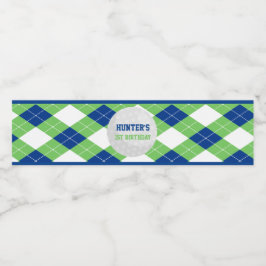 Cute Argyle Mönster Golf Thmet Vattenflaskor Etikett