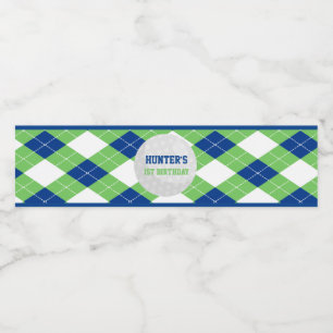 Cute Argyle Mönster Golf Thmet Vattenflaskor Etikett