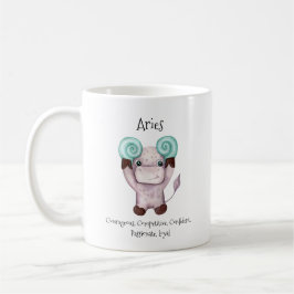 Cute Aries Ram Watercolor Traits Kaffemugg