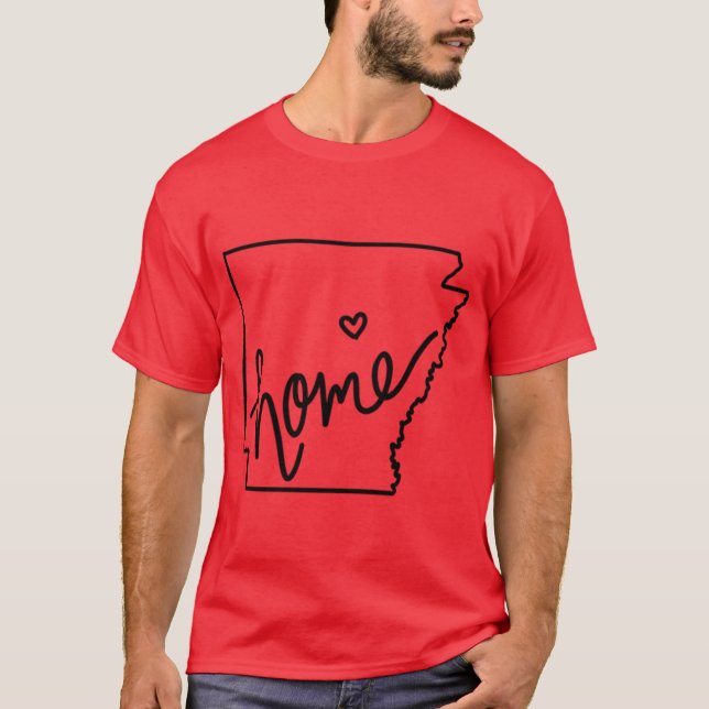 Cute Arkansas Home State Outline Pin Buttons T Shirt (Framsida)