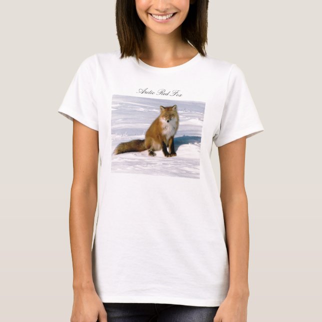 Cute Arktis Red Fox Långärmad T-Shirt (Framsida)