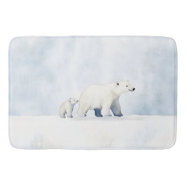 Cute arktiska polarna har familj badrumsmatta