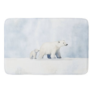 Cute arktiska polarna har familj badrumsmatta