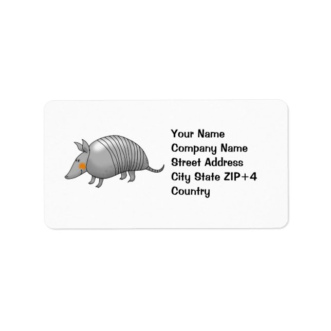 Cute armadillo adressetikett (Framsidan)