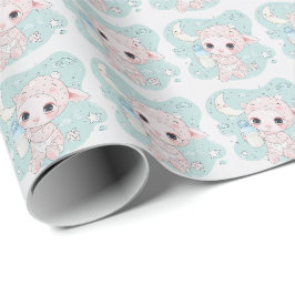 Cute Armadillo Baby Pastel Watercolor Mönster Presentpapper