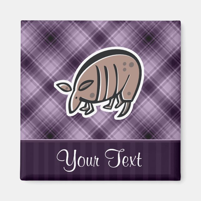 Cute Armadillo, Lila Magnet (Framsidan)