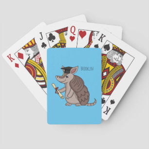 Cute armadillo med studentmössa tecknad casinokort