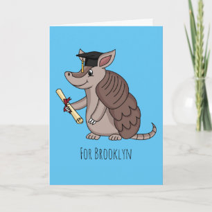 Cute armadillo med studentmössa tecknad kort
