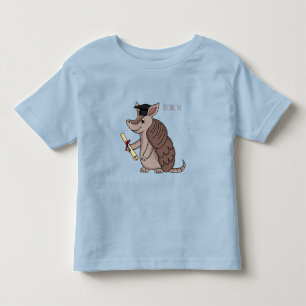 Cute armadillo med studentmössa tecknad t shirt