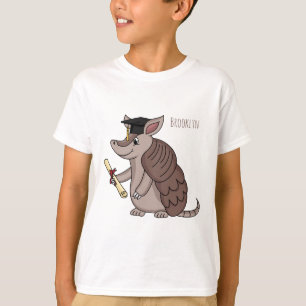 Cute armadillo med studentmössa tecknad t shirt