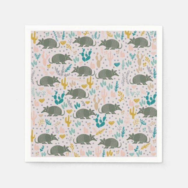 Cute Armadillo Papper Napkins Pappersservett (Framsidan)