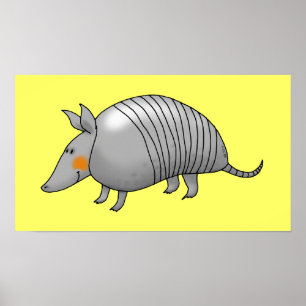 Cute armadillo poster