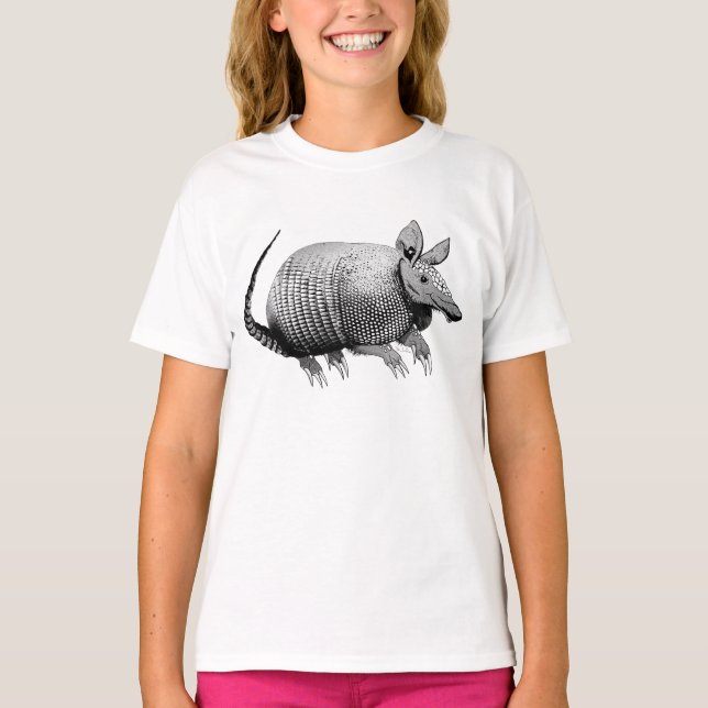 Cute Armadillo Tee Shirt (Framsida)