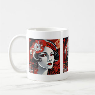 Cute Art Deco Dam Kaffemugg