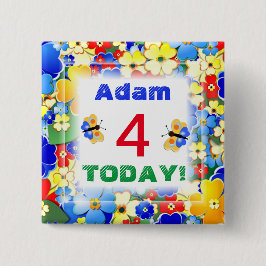 Cute Art Deco Flowers Anpassade Age Knapp