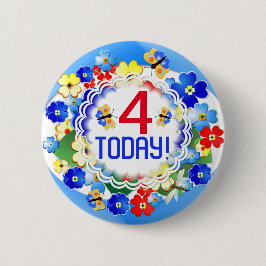 Cute Art Deco Flowers Anpassade Age Knapp