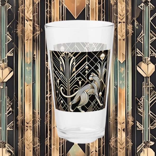 Cute Art Deco-kattälskare Glaskopp (Skapare uppladdad)