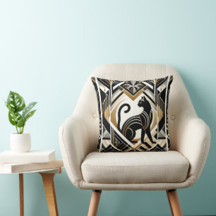 Cute art deco stil cat Dekorativ kudde